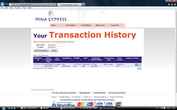 Your Transaction History